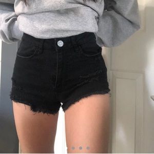 rsq high rise black shorts